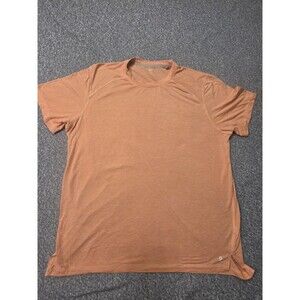 Right of Way Cotton Jersey Crew Neck Short Sleeve T-Shirt Orange Size XL